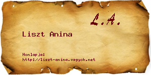 Liszt Anina névjegykártya